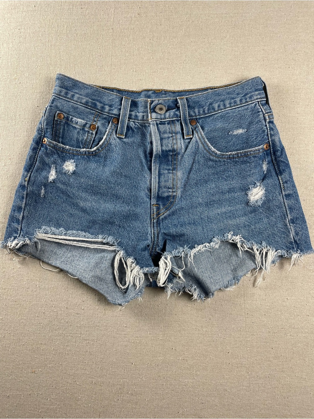 Levi’s Women's Blue Distressed Denim Shorts